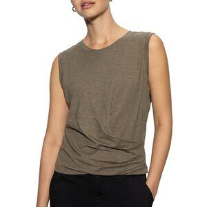 39$ Sanctuary Crew Neck Draped Tank Top Sleeveless Women's Size M Dark Green